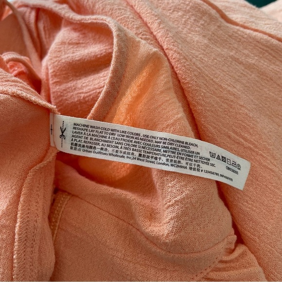 Free People Endless Summer Peach Orange Cotton Mancora Maxi Dress EUC Size Small - Picture 10 of 11